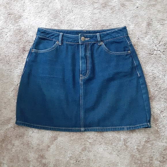 FOREVER 21 denim jean mini skirt L - Picture 2 of 8